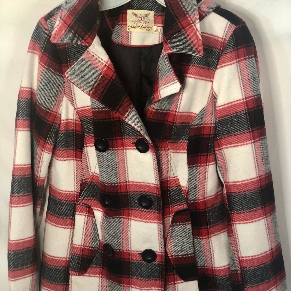 Red Plaid Pea Coat Womens Small (4-6)Faded Glory

$28 $0 Size: SM Faded Glory